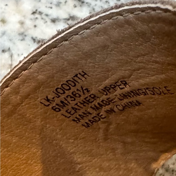 Lucky Brand Joodith grey/tan platform leather espadrille wedge sandal. Rope - Picture 5 of 10